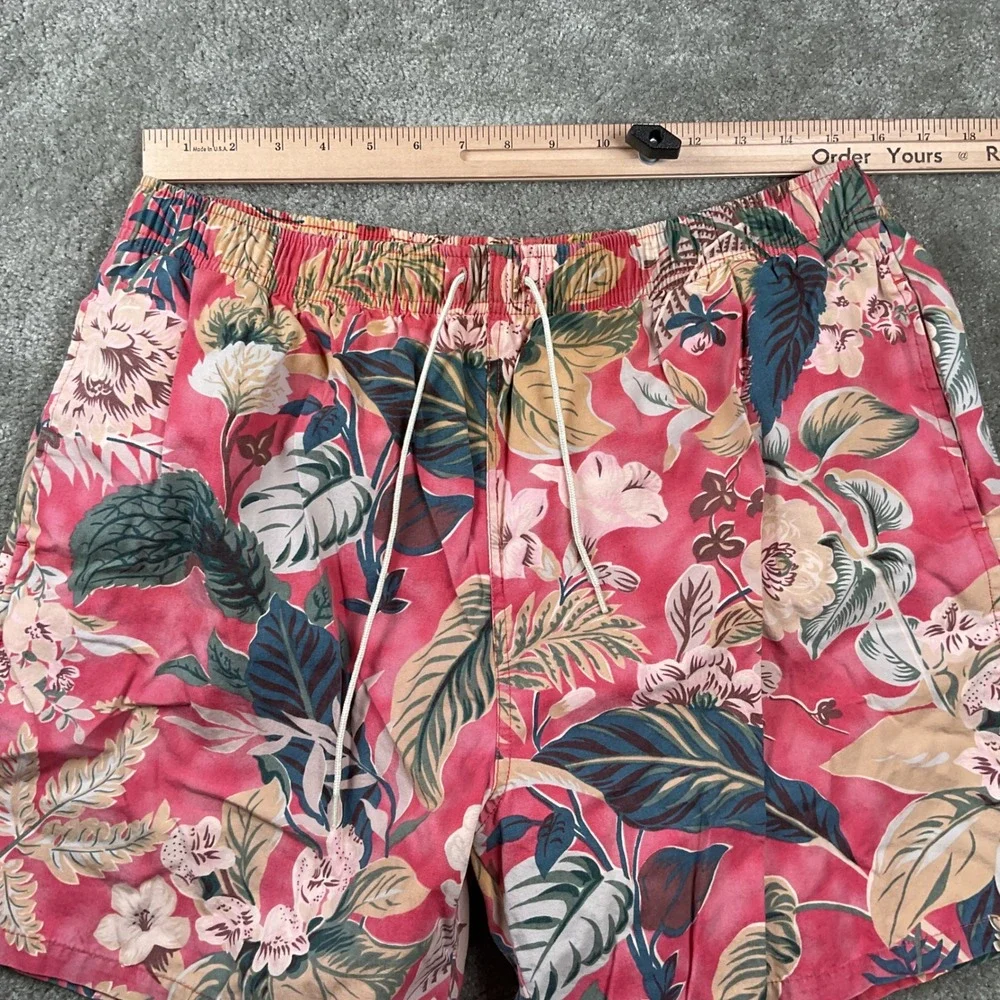 Vintage Polo Sport Ralph Lauren Mens XL Pink Tropical Floral  Swim Trunks cotton